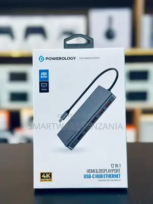 Powerology 12-in-1 Usb-c Hub Hdmi Displayport Ethernet Adapter Dock