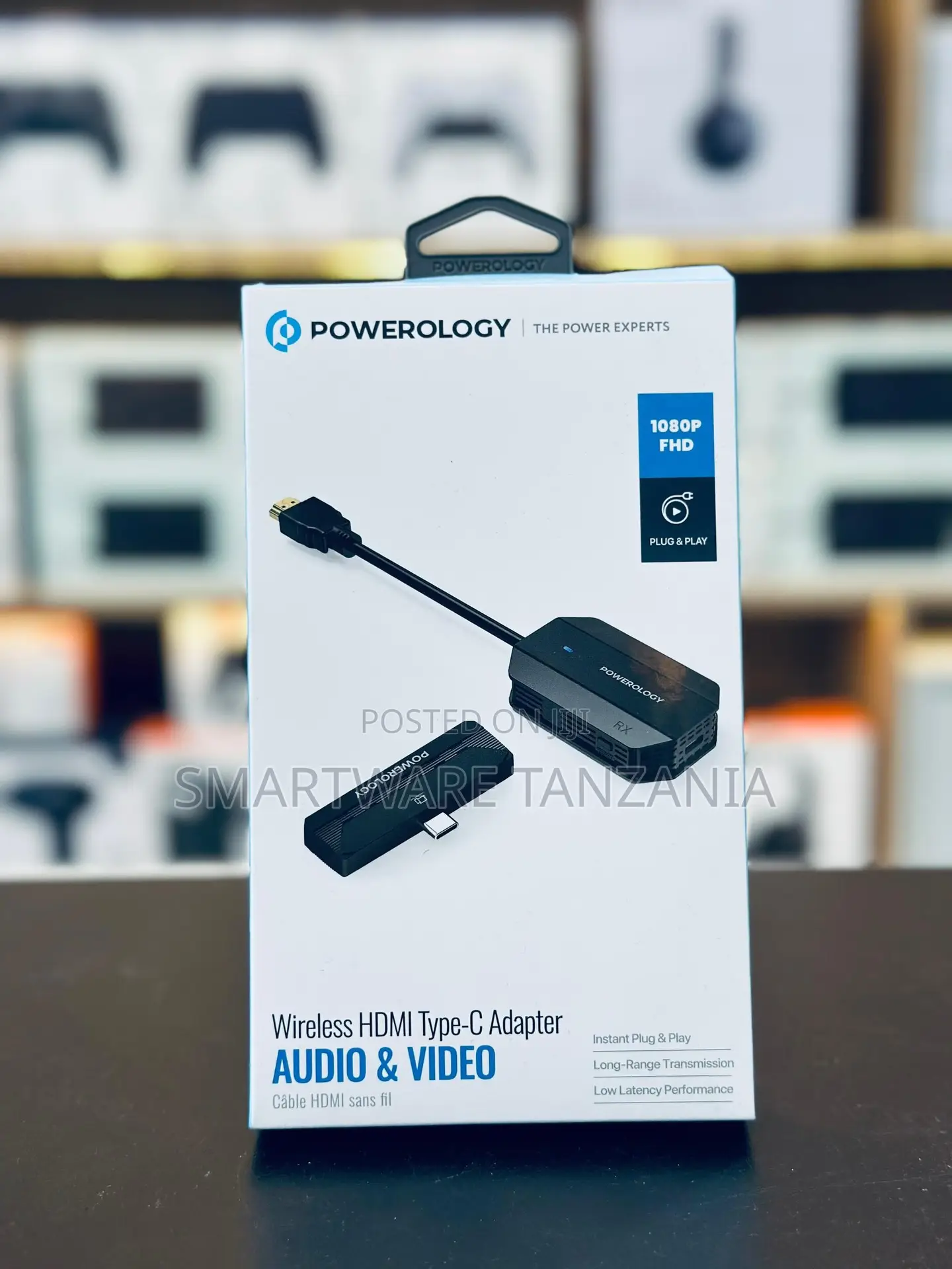 Powerology Wireless Hdmi Type-c Adapter 1080p Fhd Plug Play Streamer