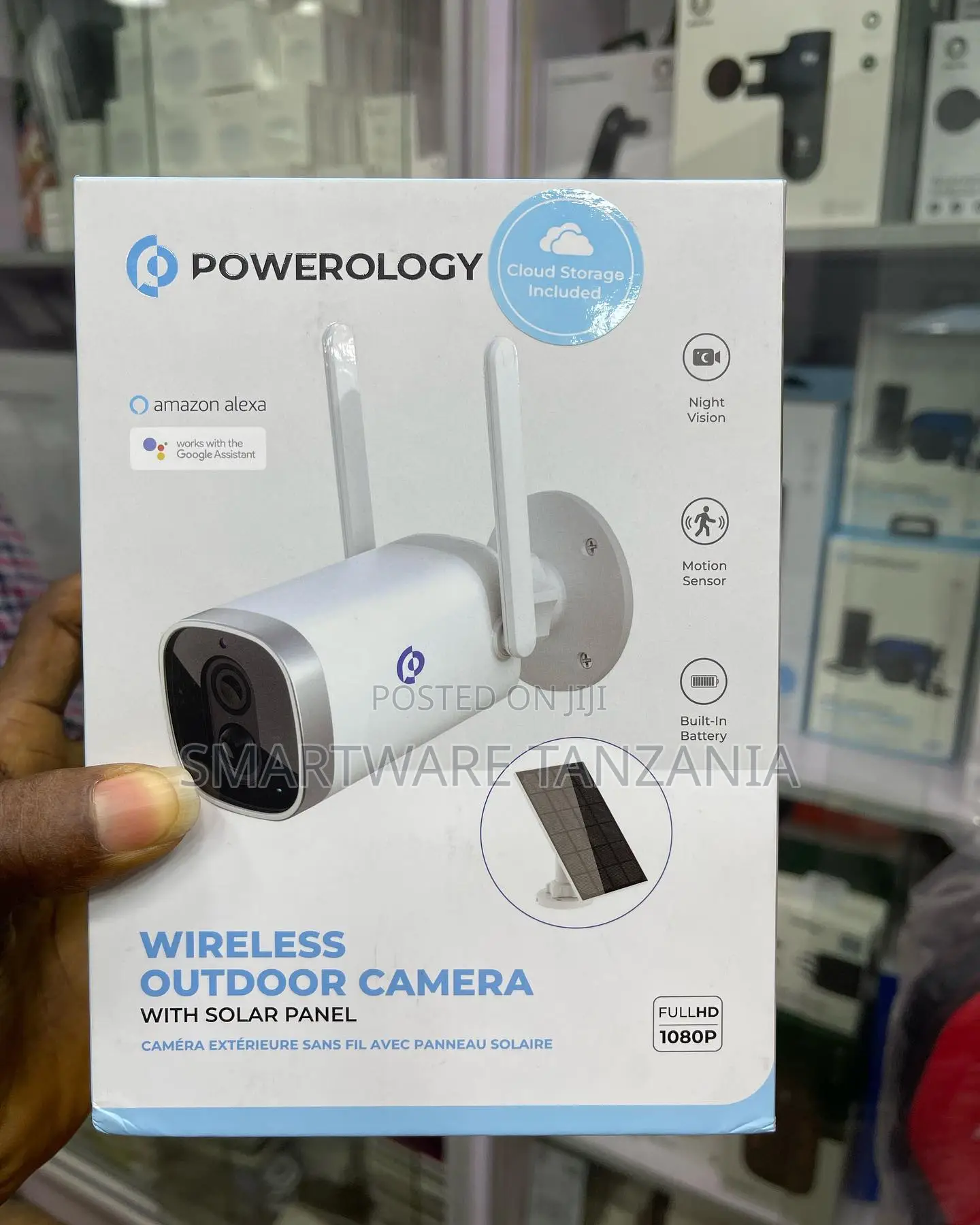 Powerology Wireless Outdoor Camera Solar Panel 1080p Night Vision