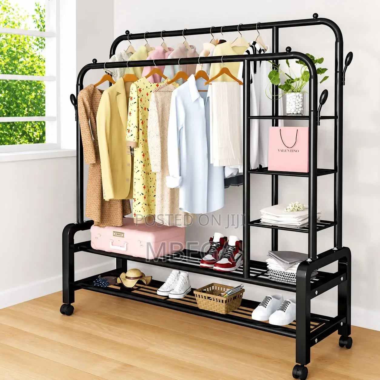 Heavy Duty Double Pole Clothes Hanging 68kg