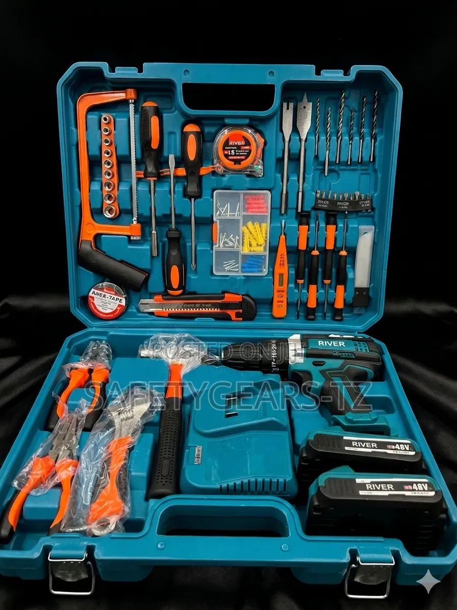 48v Cordless Drill With 2 Batteries With 47pc Tool Set Kit