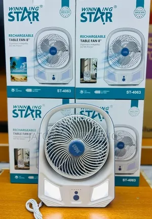 Winning Star Rechargeable Table Fan 8” With Led Light