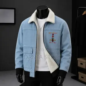 Denim Jeans Jackets With White Shearling Lining