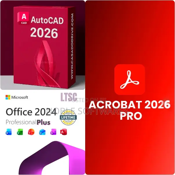 Autocad 2026 + Microsoft Office 2024 + Adobe Acrobat Pro 2026