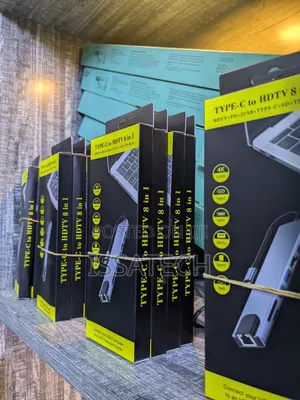 Type-C to HDTV 8-in-1 Adapters Featuring Hdmi, Usb-A, and Sd Card Port