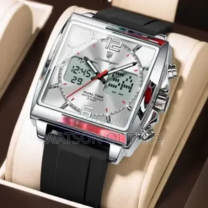 Men's New and Original Watches With Dual Time Poedagar Smartly Branded