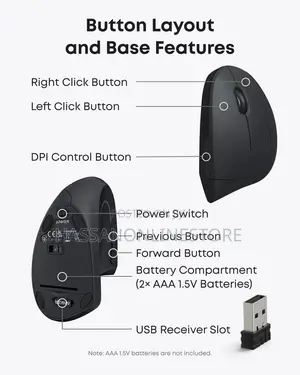 Anker 2.4g Wireless Vertical Ergonomic Optical Mouse