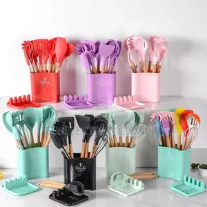 Silicone Spoons Full Set
 13 Pieces 
Colour:Black ,Gray,