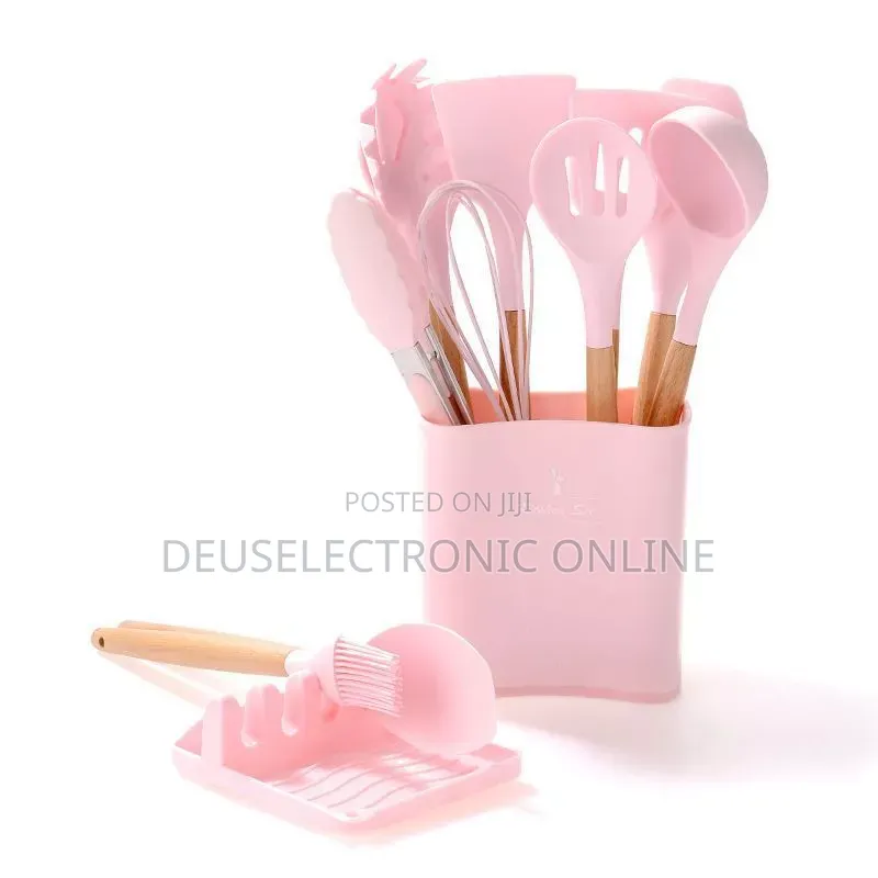 Silicone Spoons Full Set
 13 Pieces 
Colour:Black ,Gray,