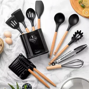 Silicone Spoons Full Set
 13 Pieces 
Colour:Black ,Gray,