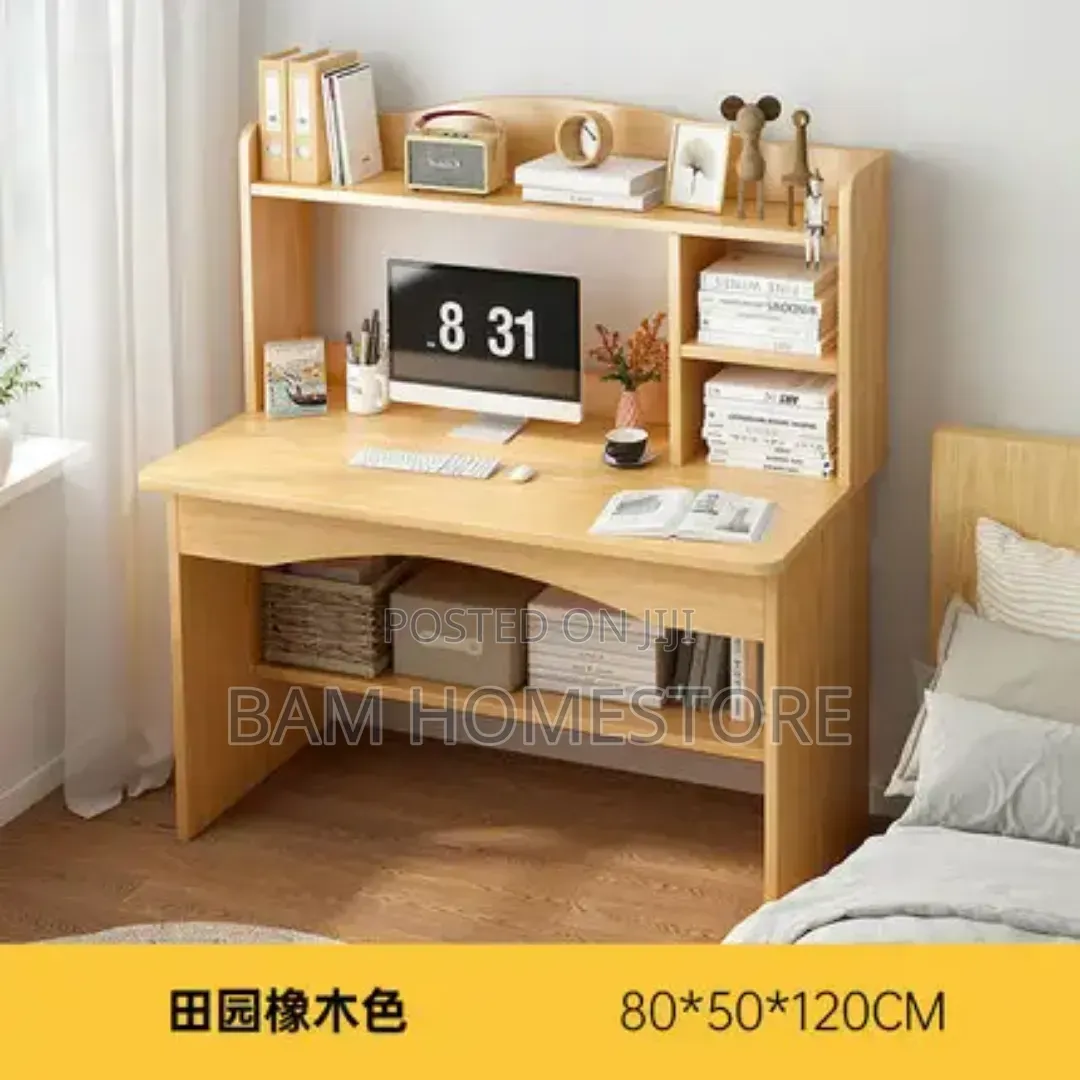 Modern Executive Study Desk With Integrated Bookshelf/Study Table