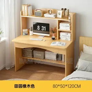 Modern Executive Study Desk With Integrated Bookshelf/Study Table