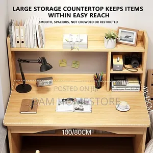 Modern Executive Study Desk With Integrated Bookshelf/Study Table