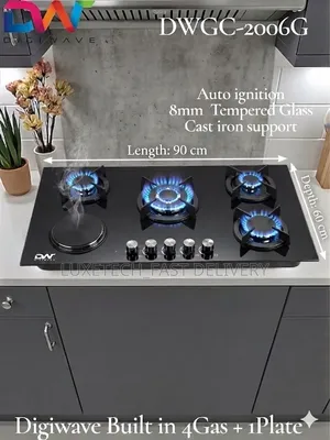Digiwave Built-in Gas Hob With 4 Gas Burners and 1 Electric Hotplate
