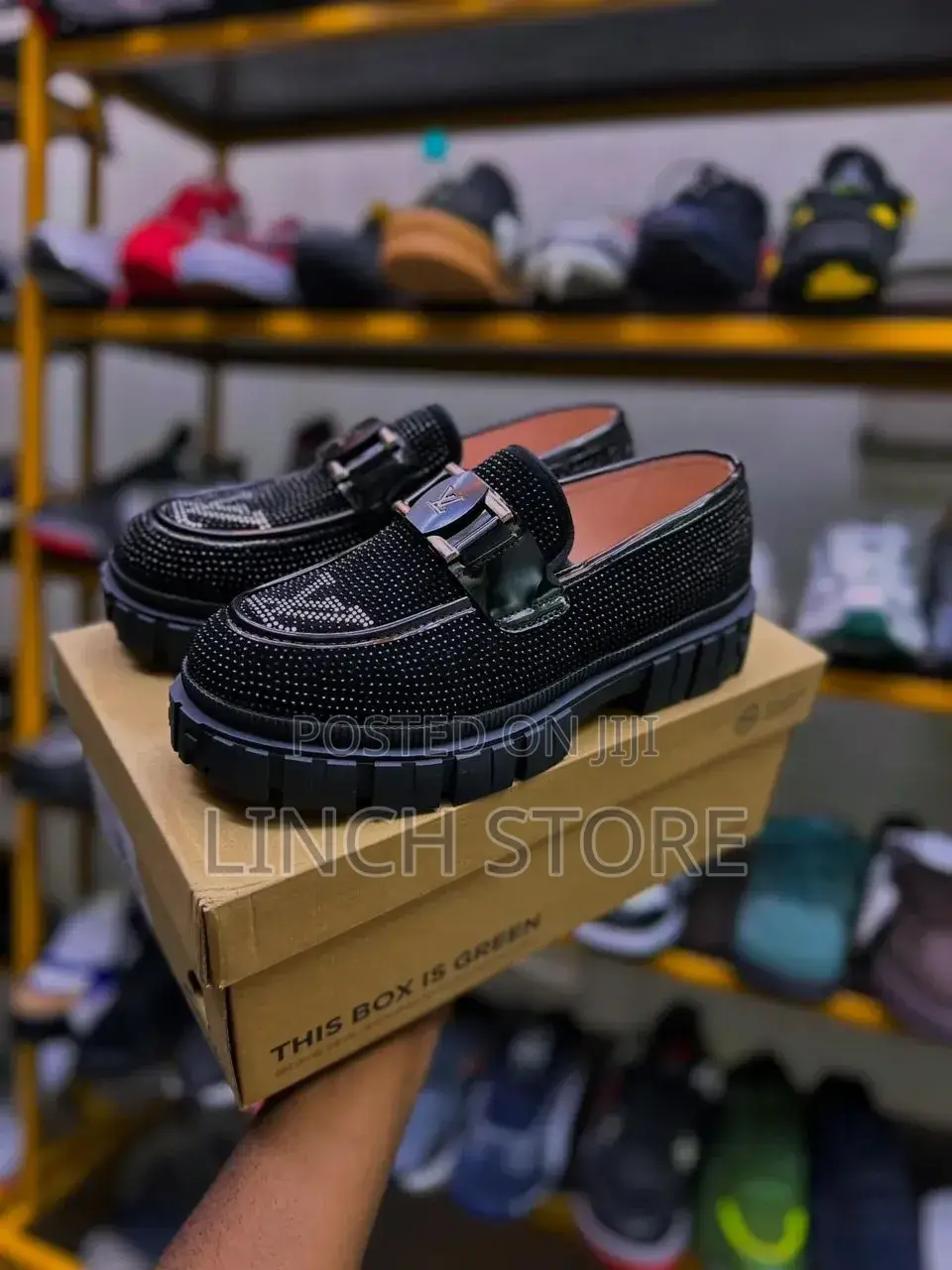 Black Studded Louis Vuitton Loafers