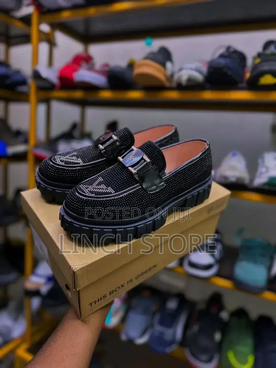 Black Studded Louis Vuitton Loafers