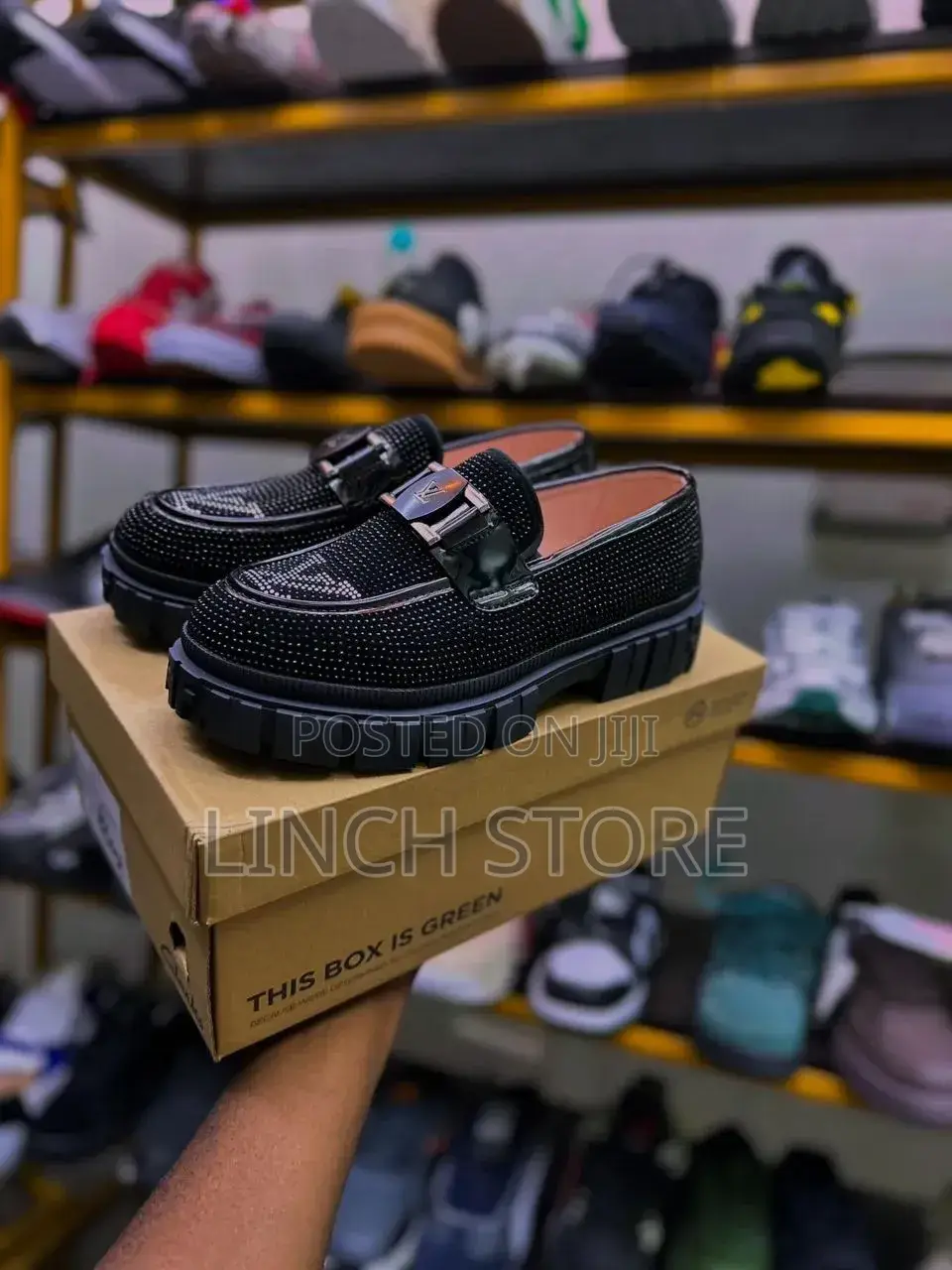 Black Studded Louis Vuitton Loafers