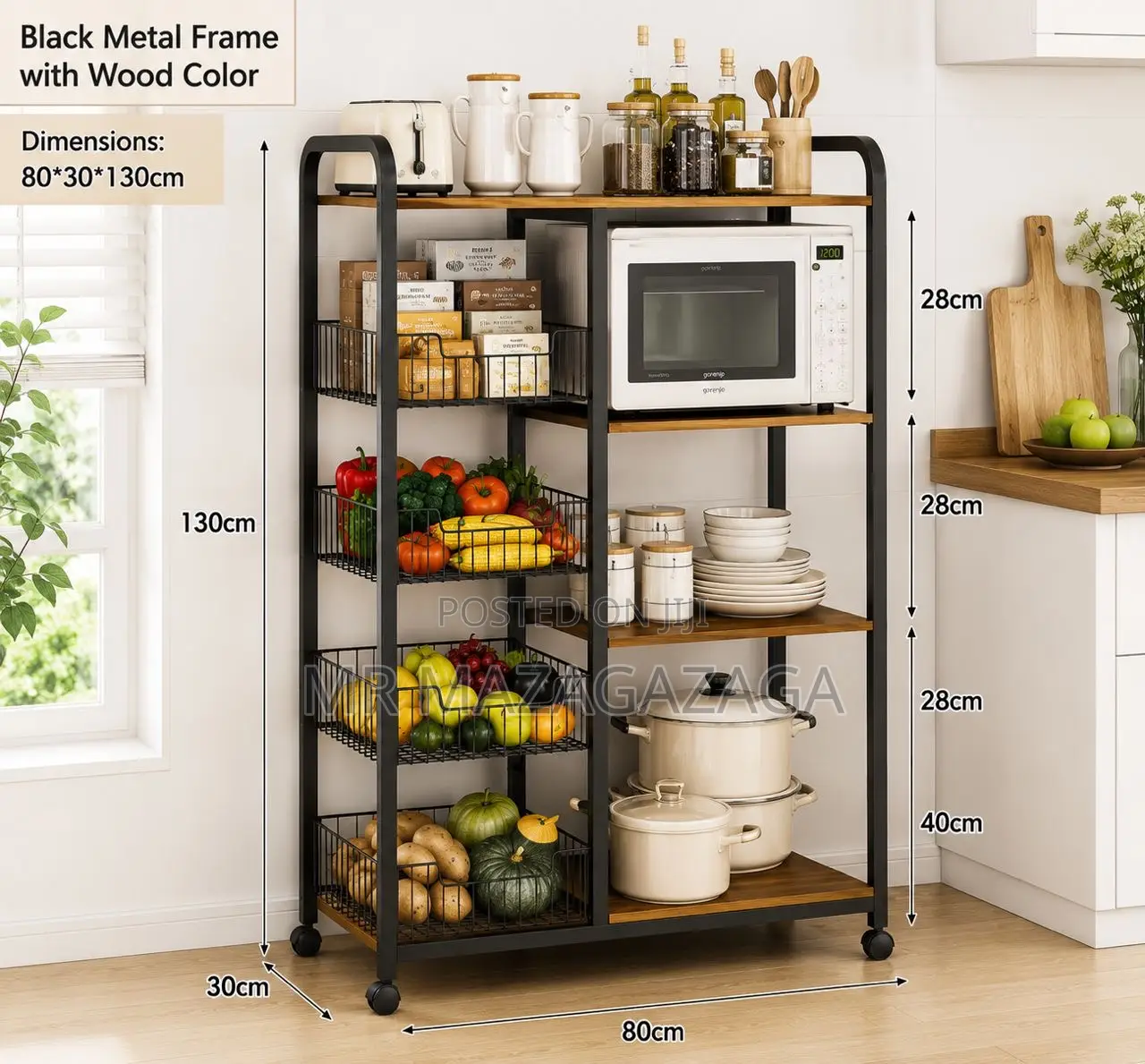 Multi-Functional Kitchen Storage Rack With Fruits Basket
