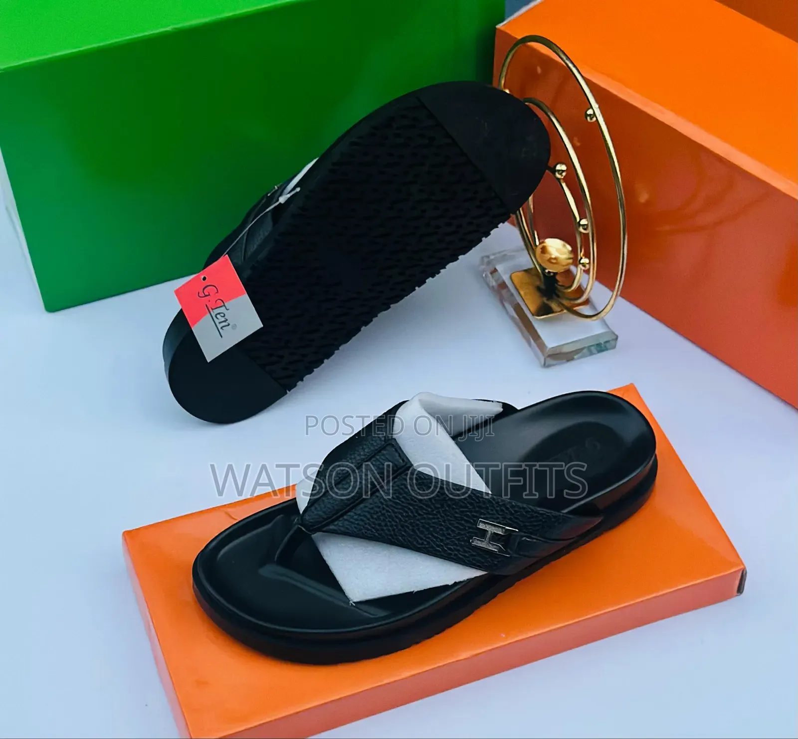 Men's Leather Shoes or Sandals G-Ten or Hermes Well Branded Very Org
