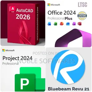 Autocad + Microsoft Office + Project Pro + Bluebeam Revu