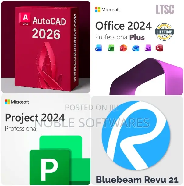 Autocad + Microsoft Office + Project Pro + Bluebeam Revu