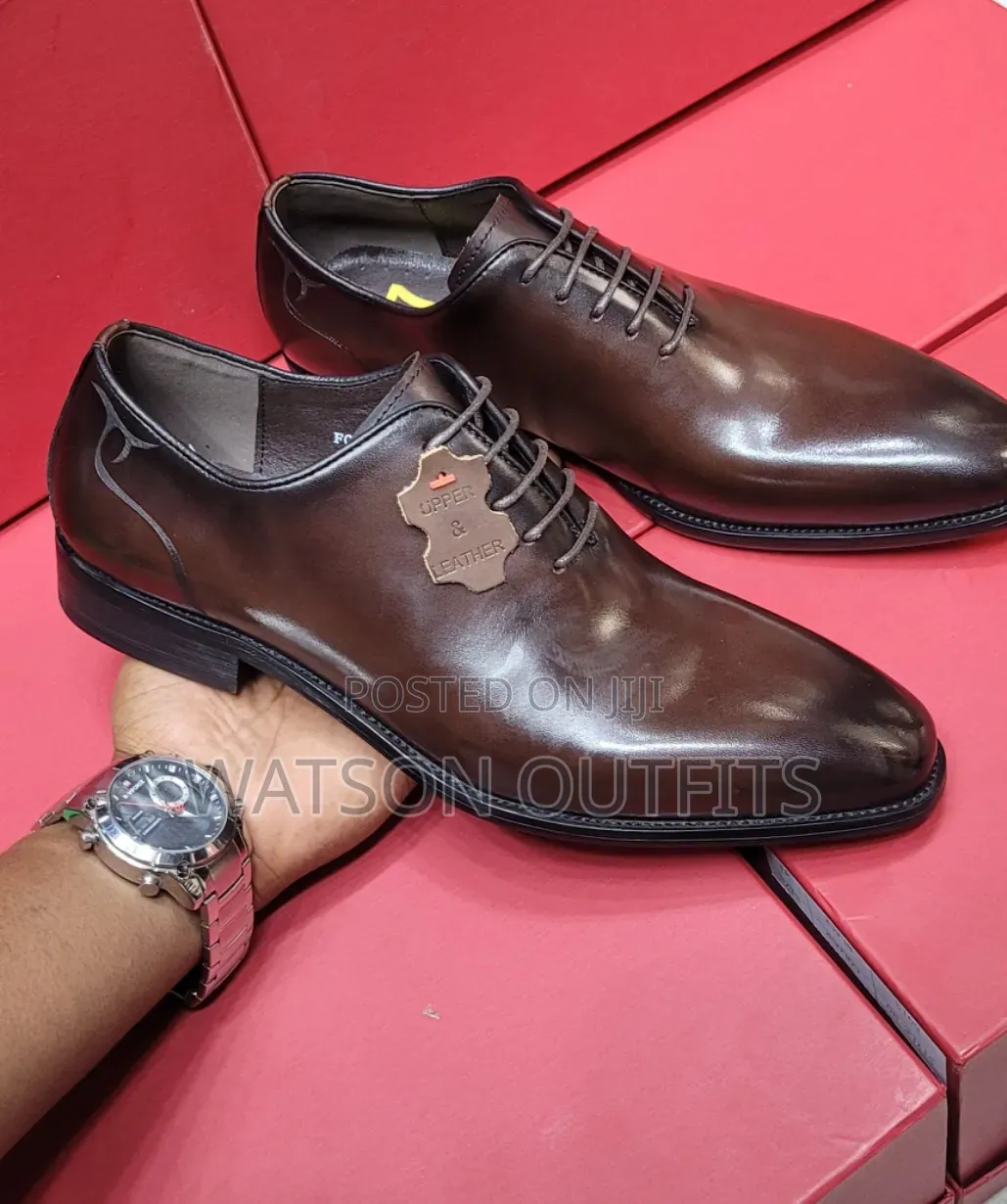 Men's Leather Shoes or Purely Leathered Cr7 Smartly Branded Mocca