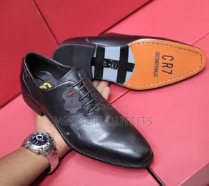 Men's Leather Shoes or Purely Leathered Cr7 Smartly Branded Mocca