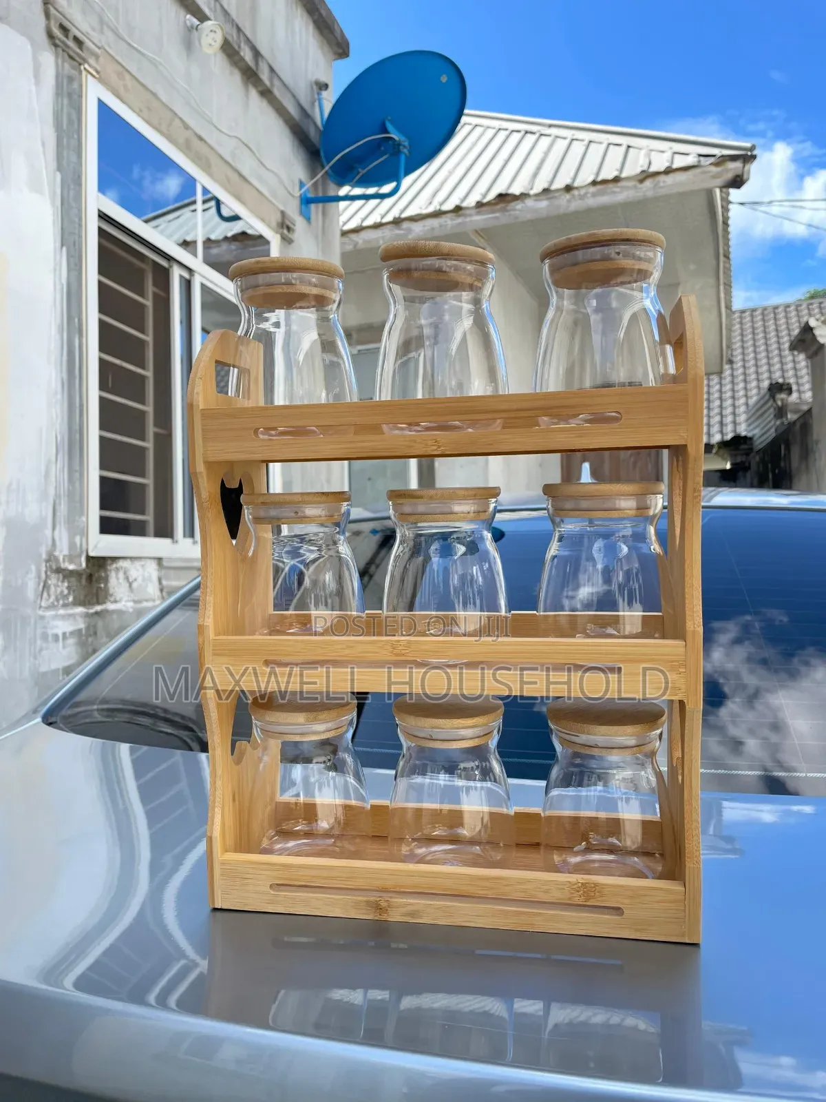 Bambo Pice Jar Set and Rack
