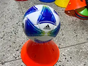 Adidas Soccer Ball in White Blue Available in High Quality
