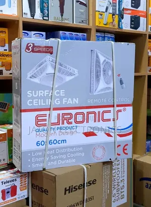 Euronic Surface Ceiling Fan 60*60 Cm
Remote Control