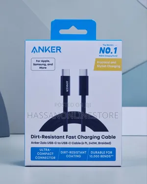 Anker Zolo 1.83m Usb C to Usb C 240w Braided Fast Charging Cable A8060