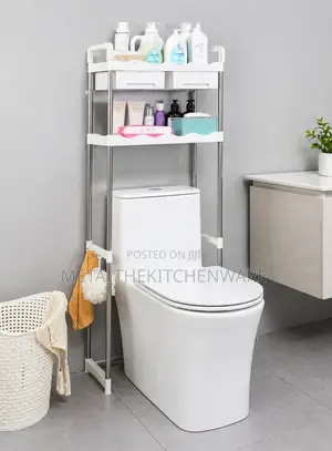 2-tiers Stainless Steel Toilet Rack With Shelves