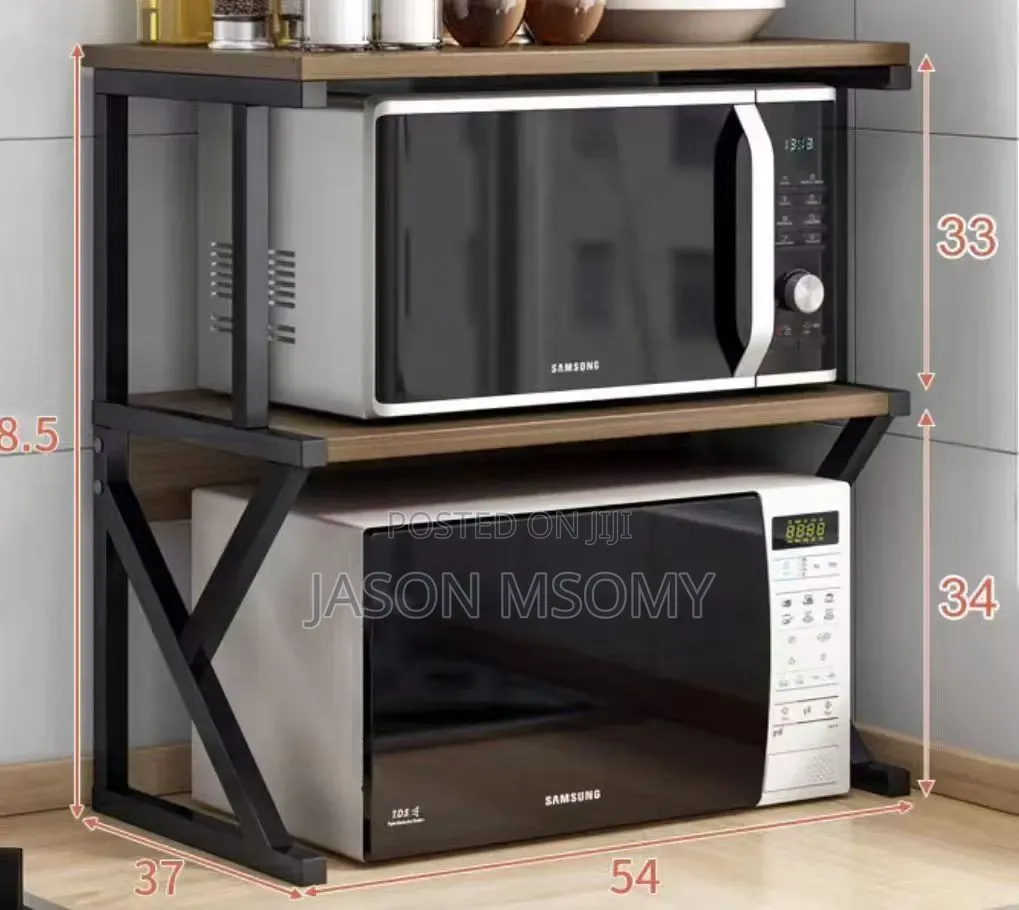 Tier Wood Metal Microwave Rack
