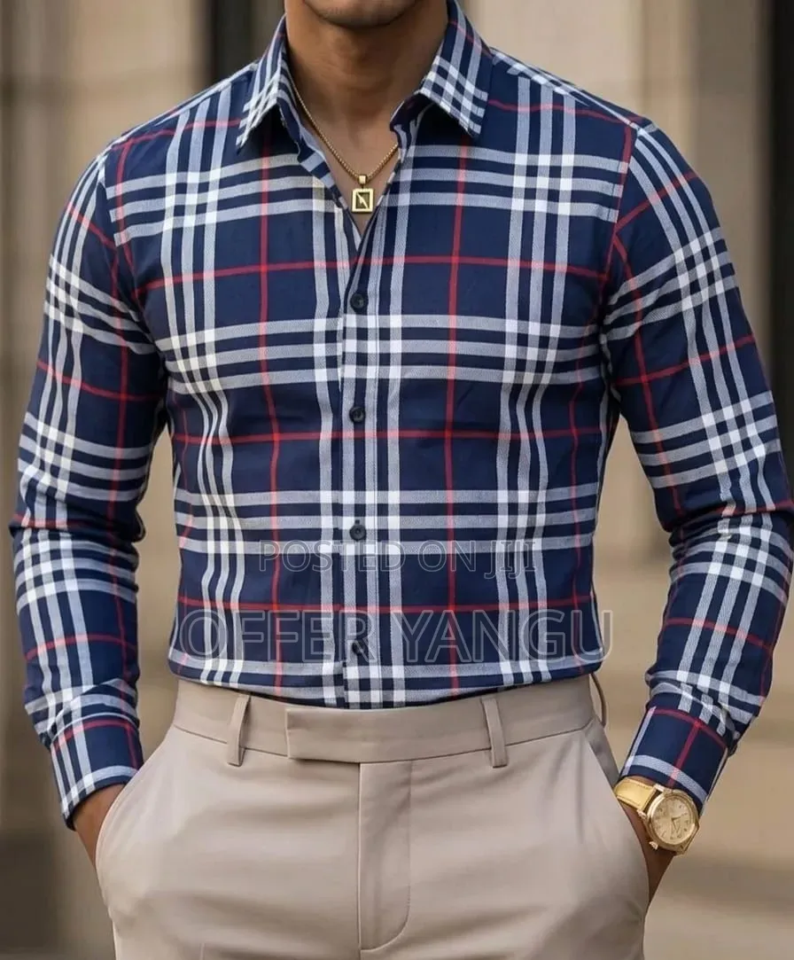 Men Shirts Mikono Mirefu