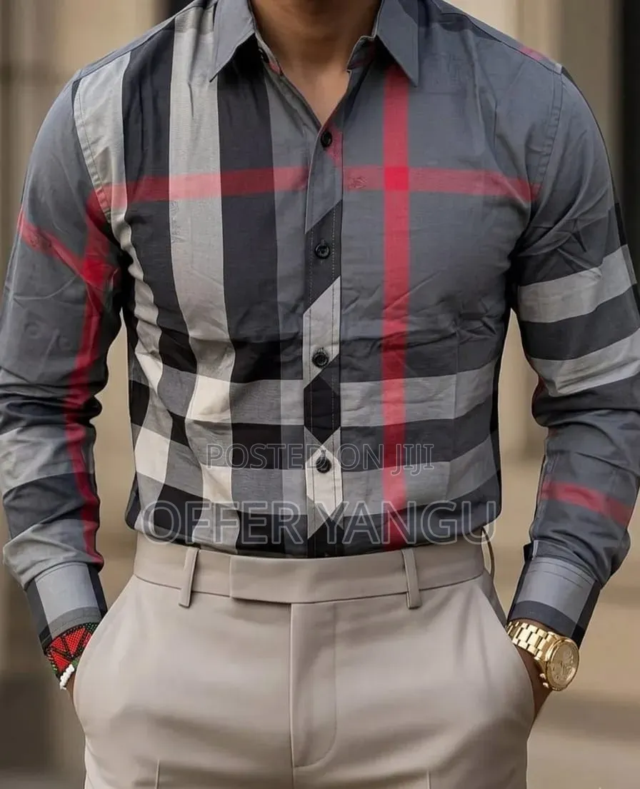 Men Shirts Mikono Mirefu