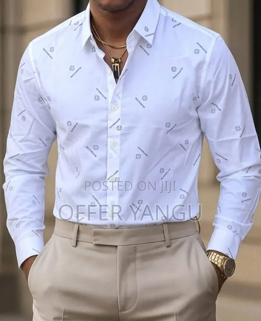 Men Shirts Mikono Mirefu