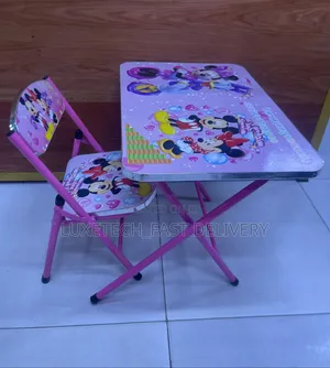 Disney Minnie Mouse Themed Children's/Kids Folding Table And Chair Set