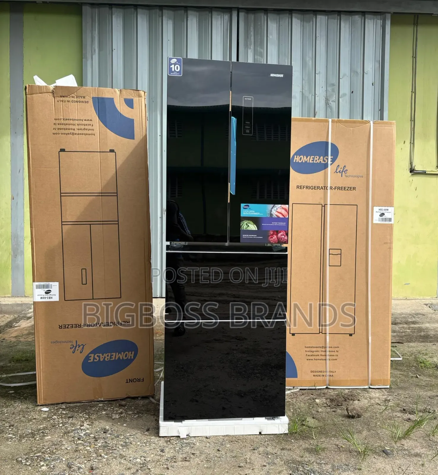 Homebase Non-Frost Fridge 298 Litres Hb3-66m Black Glass