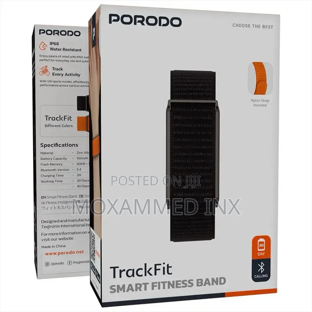 Pdsb10625bk Porodo Trackfit Smart Fitness Band Fitness Tracker
