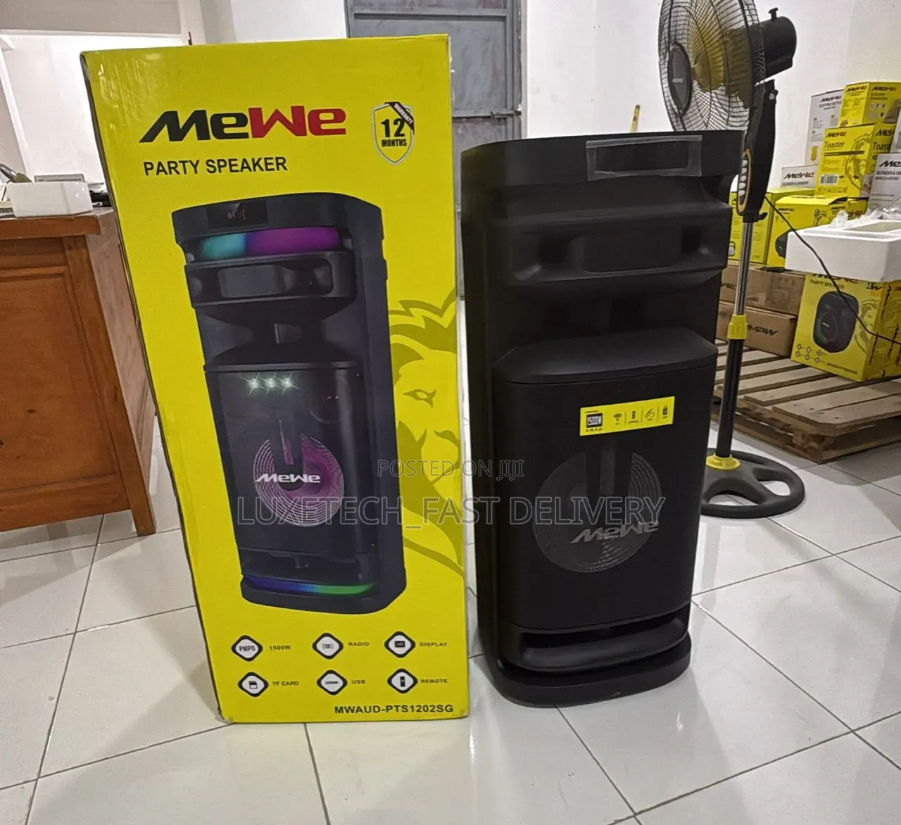 Mewe Rechargeable Portable Party Speaker (1500w P.M.P.O)