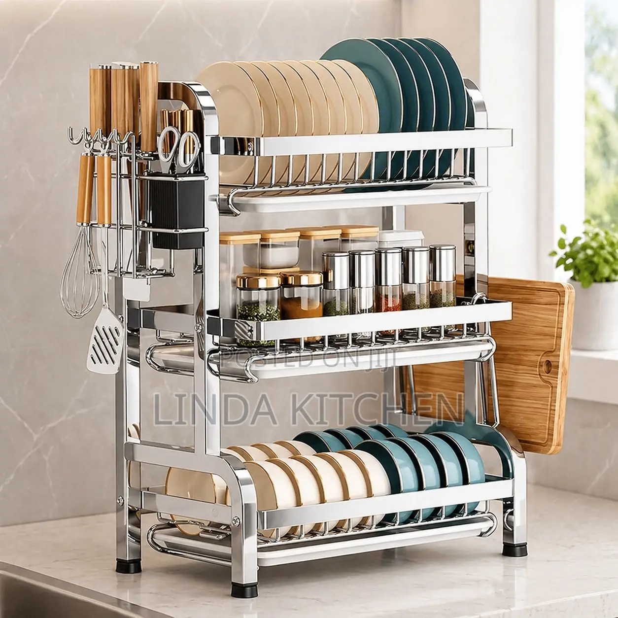 3-Tier Stainless Steel Dish Drainer