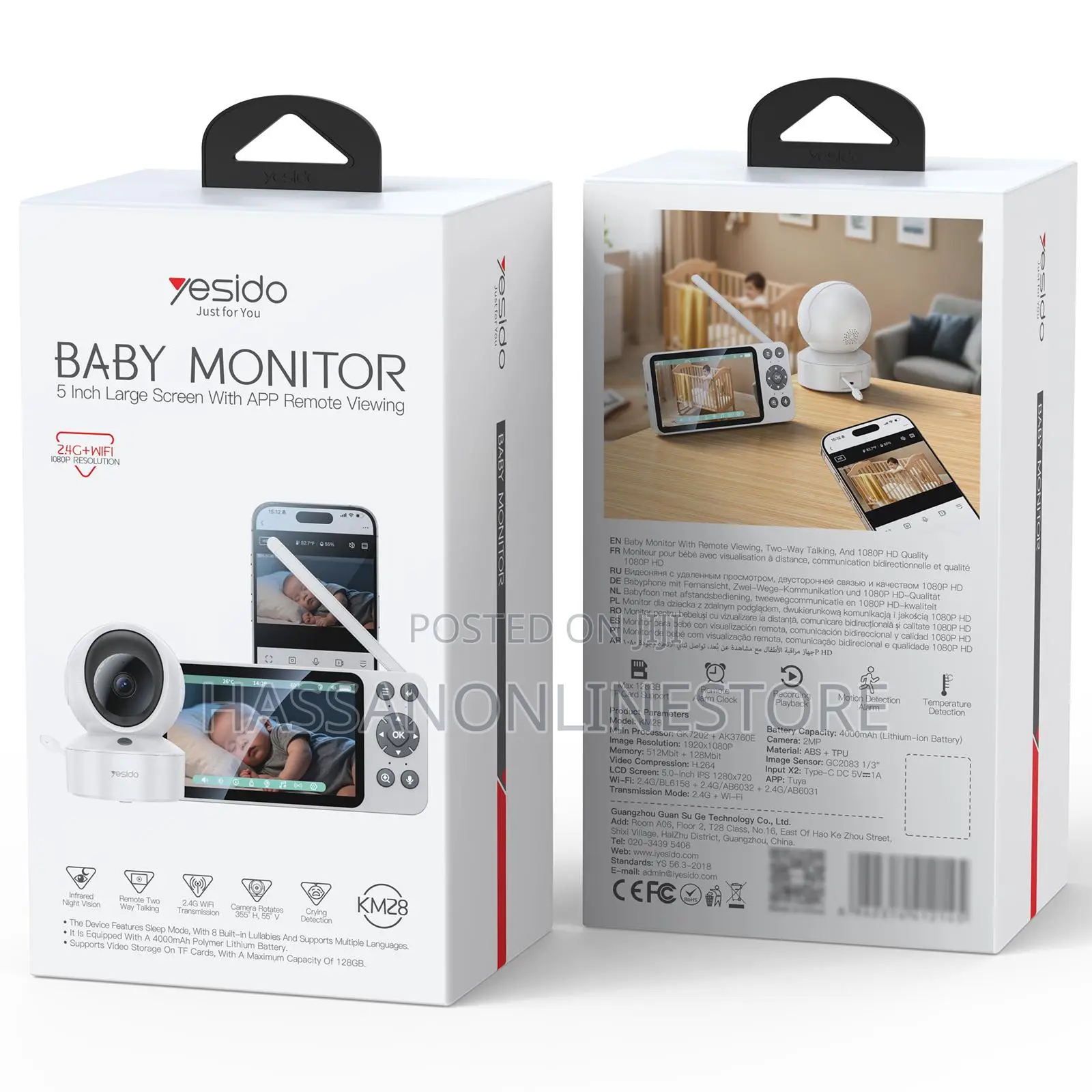 Yesido Km28 5 Inch LCD Screen 2.4g Wifi Baby Monitor Care Camera