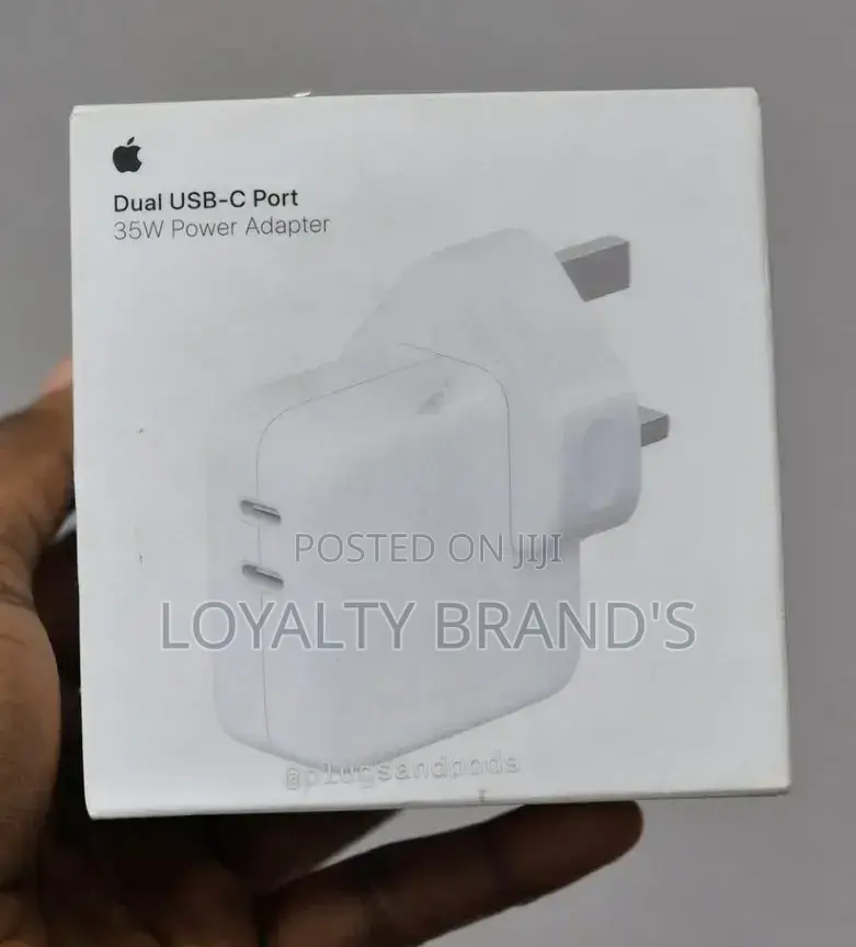Apple 35w Power Adapter – Dual Usb-C Fast Charger | Original Adapter