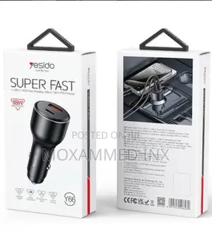 Y65 Yesido Super Fast Car Charger 118w Usbc 100w + Usba 18w