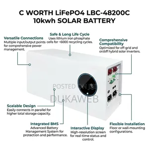 C‐Worth Lifepo4 Lbc‐48200c – 10kwh 48v 200ah Solar Battery