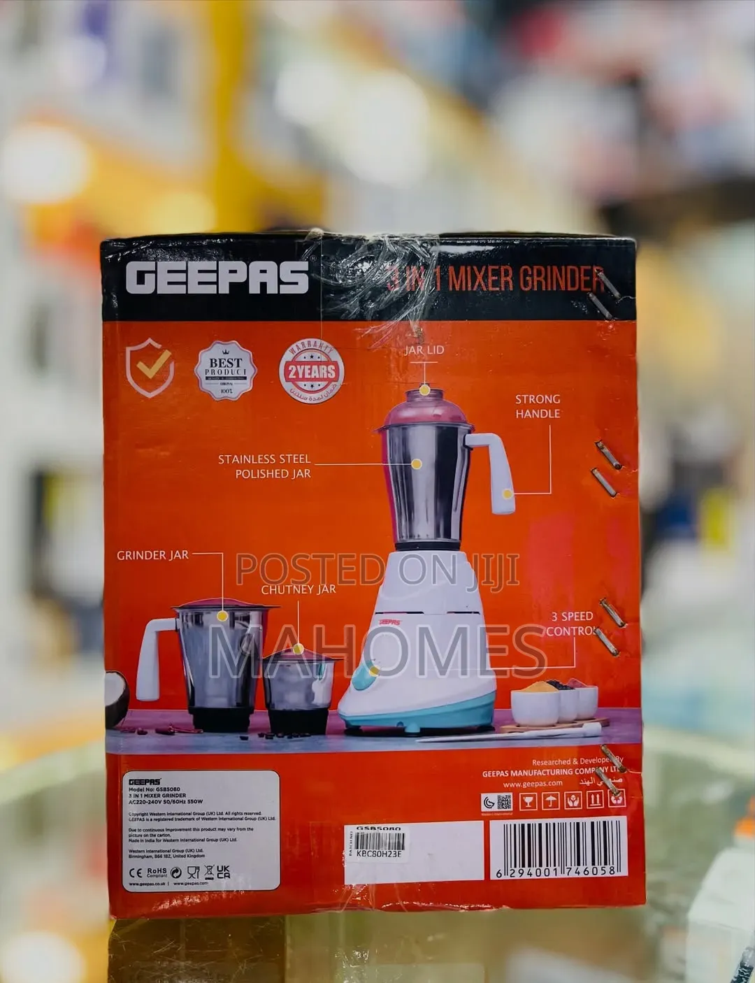 Geepas 3in 1 Mixer Grinder 550w