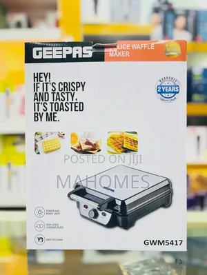 Gwm5417) Geepas 4 Slice Waffle Maker With Non Stick Cooking Plate