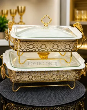2pcs Rectangular Ceramic Food Warmer