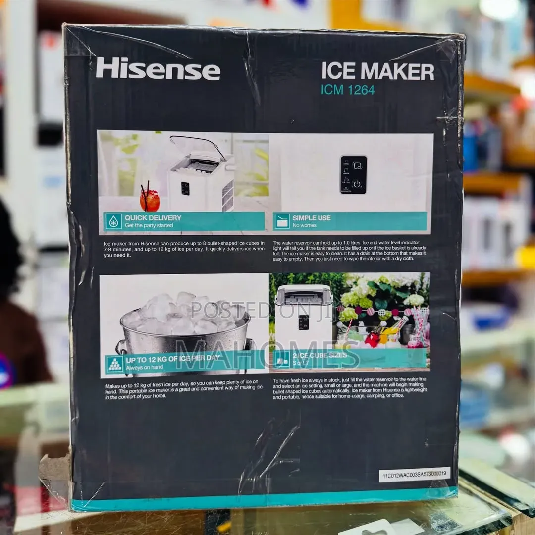 Hisense Icm 1264 Portable Ice Maker With a 12kg Daily Production