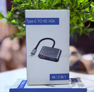 Type C to Hdmi and Vga Adapter for Connecting Laptops to Displays